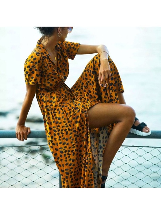 Anthro Porridge Vianne Maxi Shirtdress in Leopard Sz 2 - Picture 6 of 12